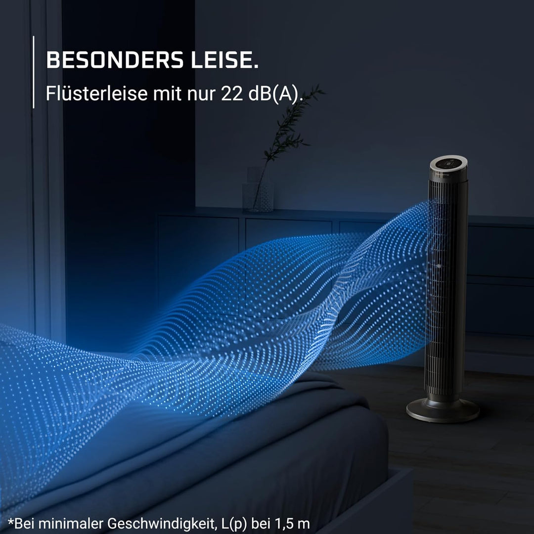 Rowenta Eole Silence Force, Tower Fan, Powerful Refreshment, Extremely Silent, Energy-Saving, Black