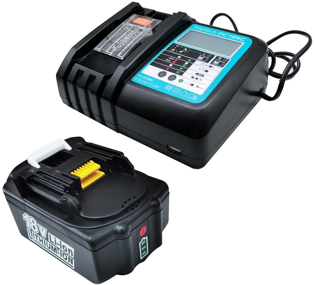 GOLEMON® 5000mAh BL1850B Akku mit DC18RC Ladegerät 18V Li-Ion Ersatz für Makita LXT BL1830 BL1840 BL