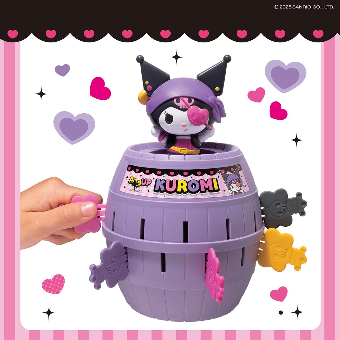 TOMY Pop Up Kuromi Spiel, Actionspiel für Kinder, 2-4 Spieler, Ab 4 Jahren, Lustiges Familienspiel,