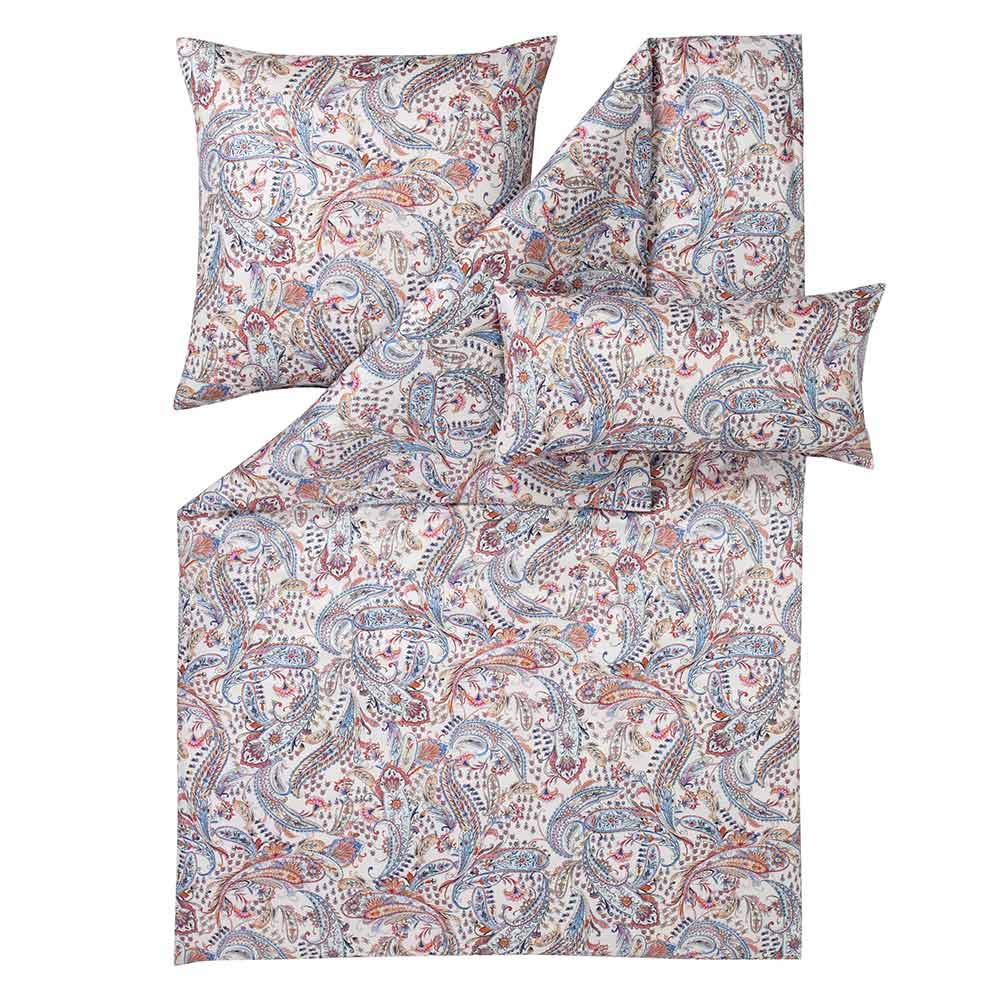 ESTELLA Satin de Luxe Bettwäsche Ariana Multicolor 1 Bettbezug 155 x 220 cm + je 1 Kissenbezug 80 x