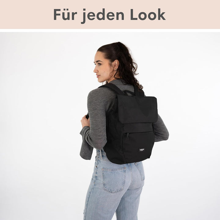 LARKSON Rucksack Damen Klein Muster Blumen - Ronja - Moderner Tagesrucksack mit Laptopfach für Uni B