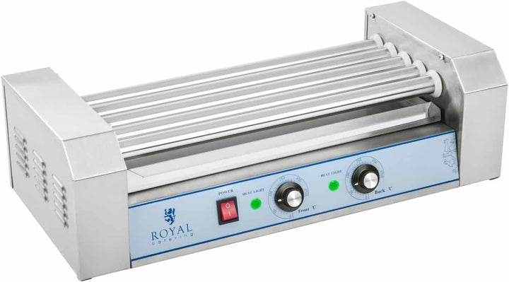 Royal Catering Hot Dog Grill Hot Dog Maschine Hot Dog Maker (5 Rollen, Platz für 8 Würstchen, 1.000