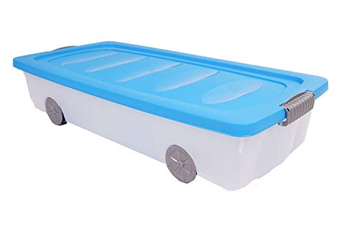 Spetebo Unterbettkommode mit Rollen 40 Liter - Aufbewahrungsbox ca. 80 cm x 40 cm x 17 cm - Unterbet