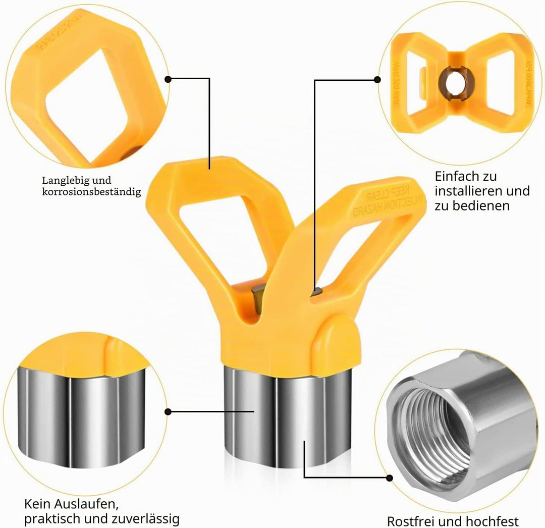 WOOLUCK® Airless Düse mit Spitzendichtung, für Airless Farbsprühsysteme (Typ 215 311 317 517) Typ A,