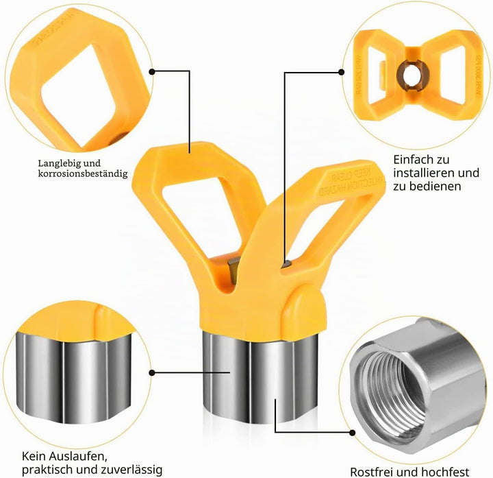 WOOLUCK® Airless Düse mit Spitzendichtung, für Airless Farbsprühsysteme (Typ 215 311 317 517) Typ A,