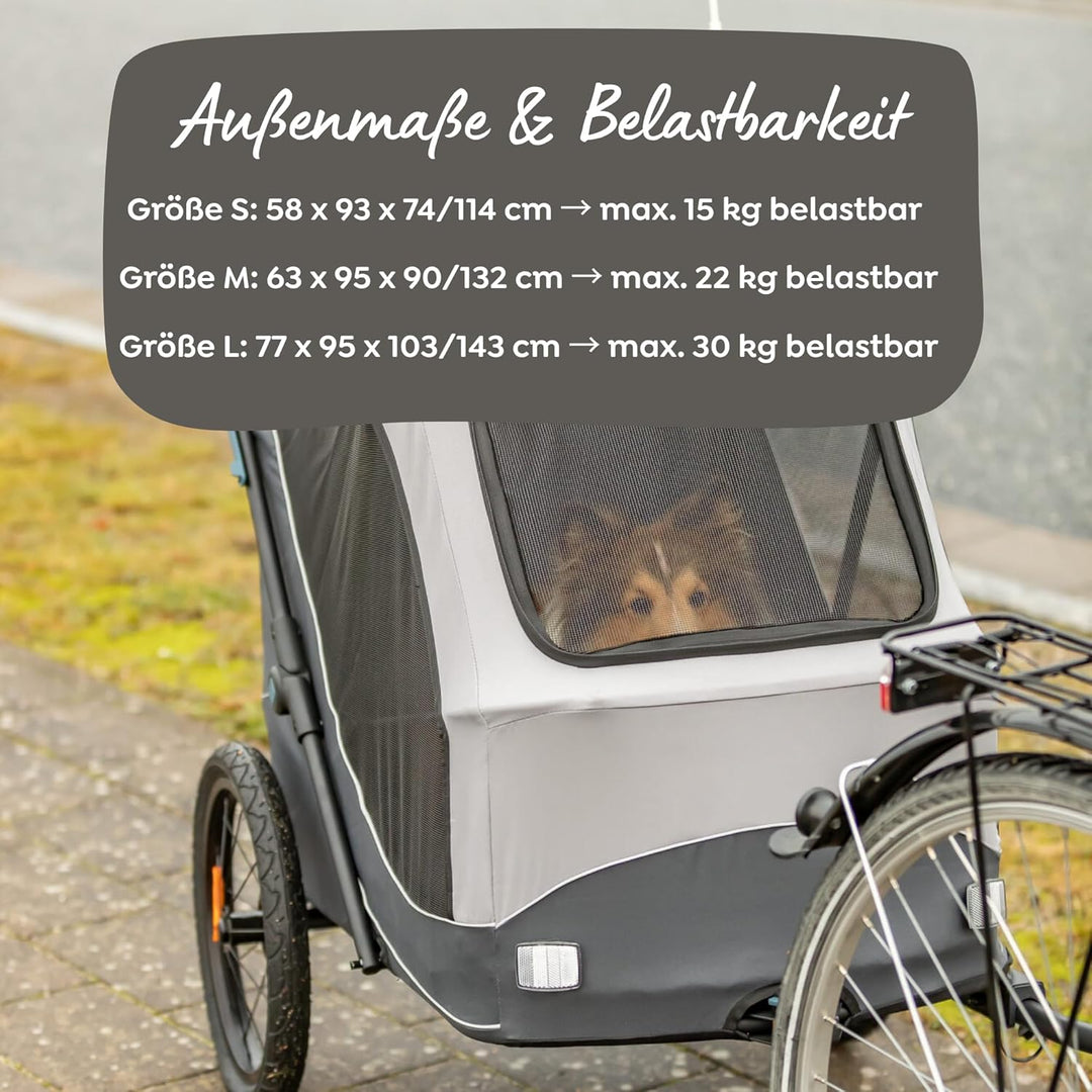 TRIXIE 12794 Fahrrad-Anhänger, Schnell-Falt-Funktion, S