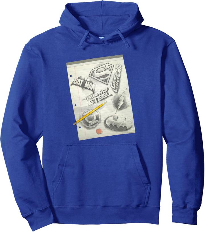 Justice League Logo Note Paper Pullover Hoodie