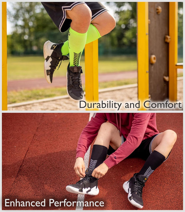 sesto senso 3 Paar Kompressionsstrümpfe Sport Damen Herren Bunt Hohe Sportsocken Laufsocken 35-38 3e