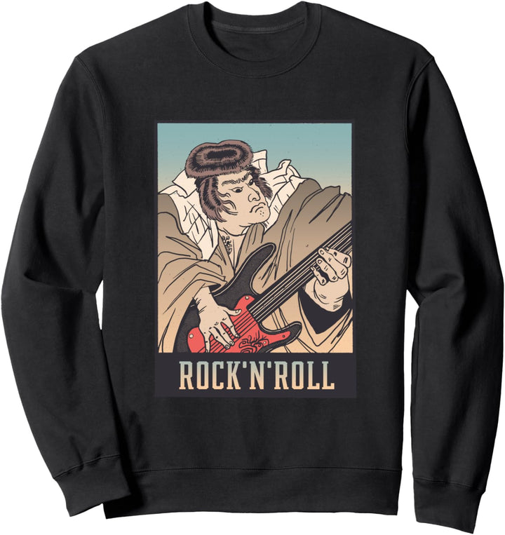 Japanischer Samurai Gitarrist | Lustiger E-Gitarrenspieler Sweatshirt