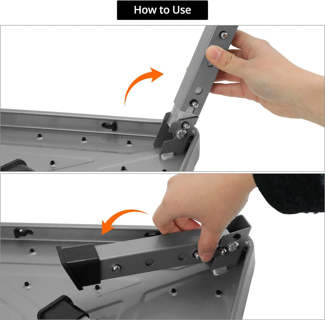 QWORK® Tritthocker Klappbar und Höhenverstellbar aus Robustem Eisen, Rutschfeste Plattform, für Camp