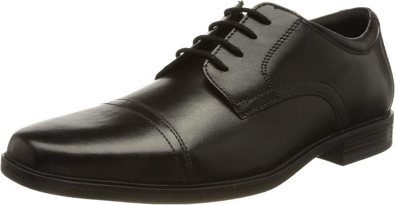 Clarks Herren Howard Cap Oxford 39.5 EU Black Leather, 39.5 EU Black Leather