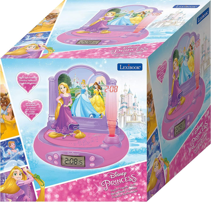 Lexibook, Disney Prinzessin Rapunzel, Projektor-Wecker für Kinder, Nachtlicht und Zeitprojektion an