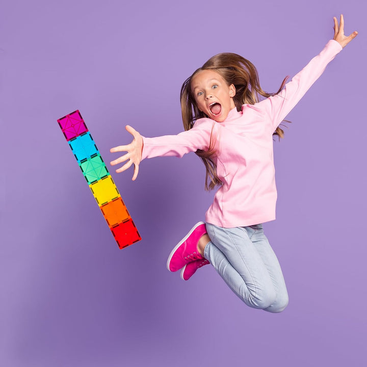 Gemmicc Magnetische Bausteine 100-teilig mit 2 Autos, STEM-zertifiziertes edukatives Magnetspielzeug