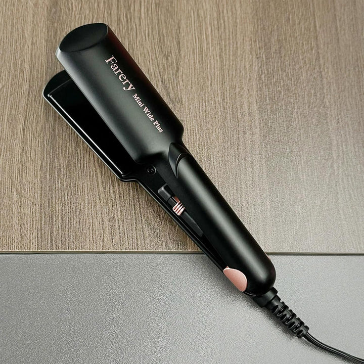 FARERY Tragbarer Mini Glätteisen, 38mm Breiter Platte Mini Glätteisen für Kurzes und Langes Haar, Re