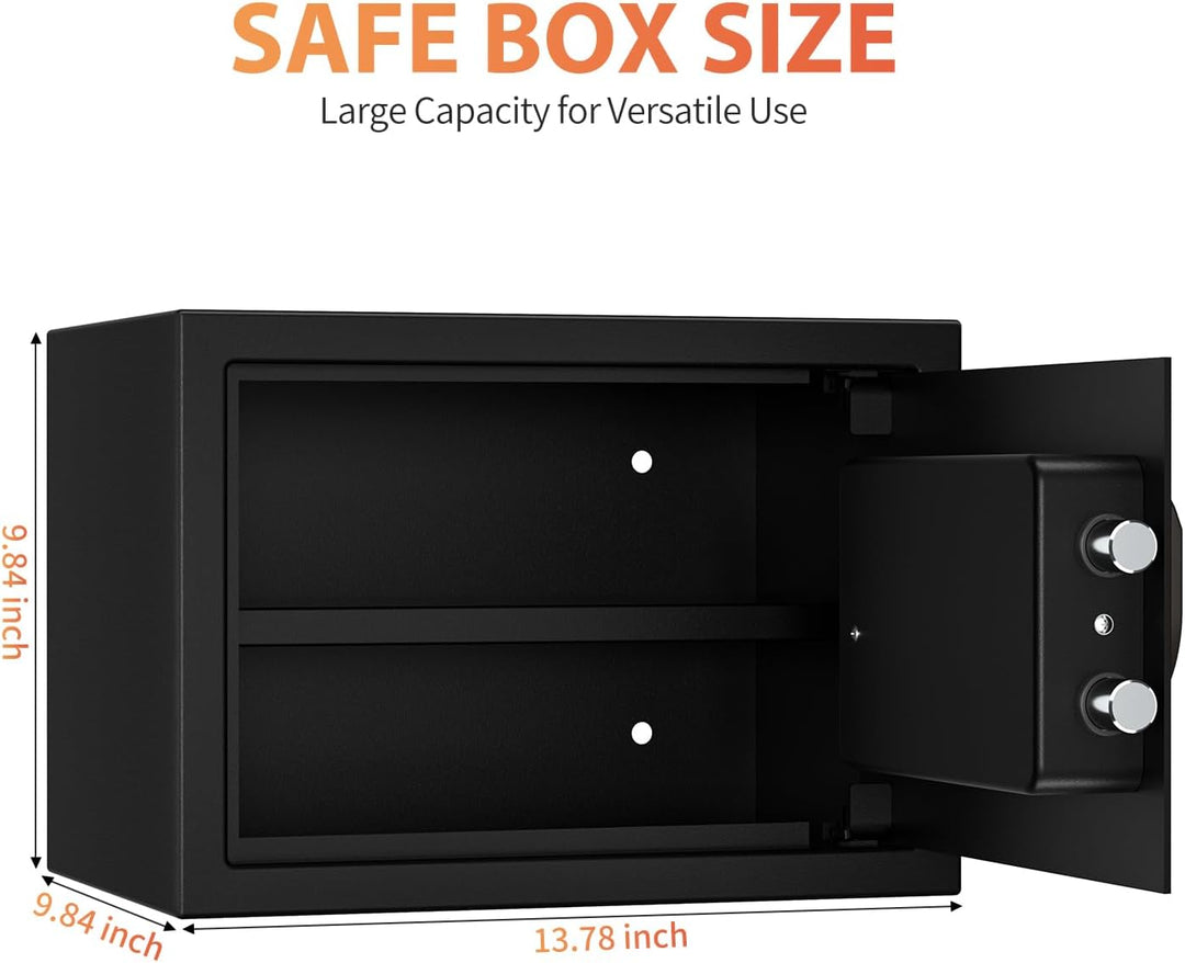 Safe Tresor für Zuhause, Möbeltresor mit Zahlenschloss und Alarmanlage, Digitaler Tresor mit Schlüss