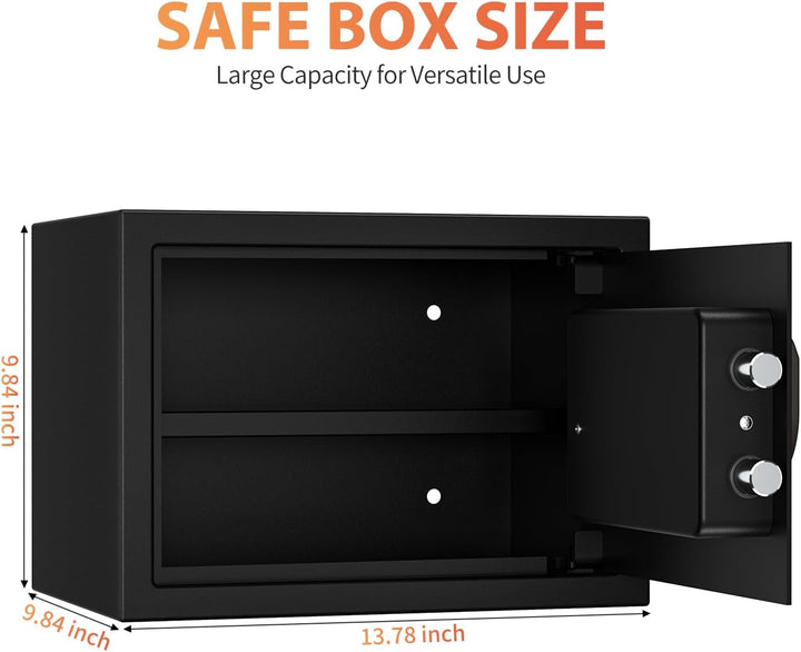 Safe Tresor für Zuhause, Möbeltresor mit Zahlenschloss und Alarmanlage, Digitaler Tresor mit Schlüss