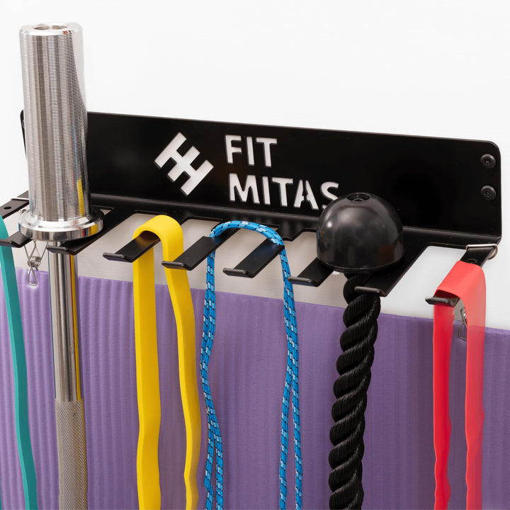 Sportgerätehalter | Ständer für Fitnesscenter | Organizer für Heimstudio | Wandhalterung für elastis
