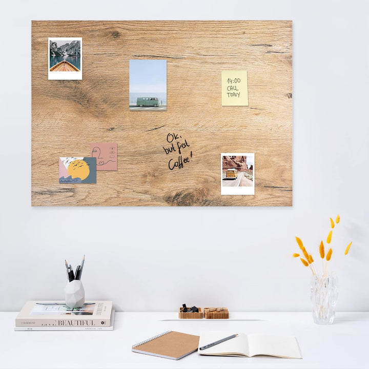 Navaris Magnettafel Magnetpinnwand Memoboard zum Beschriften - 90x60 cm Notiztafel div. Designs - Ta