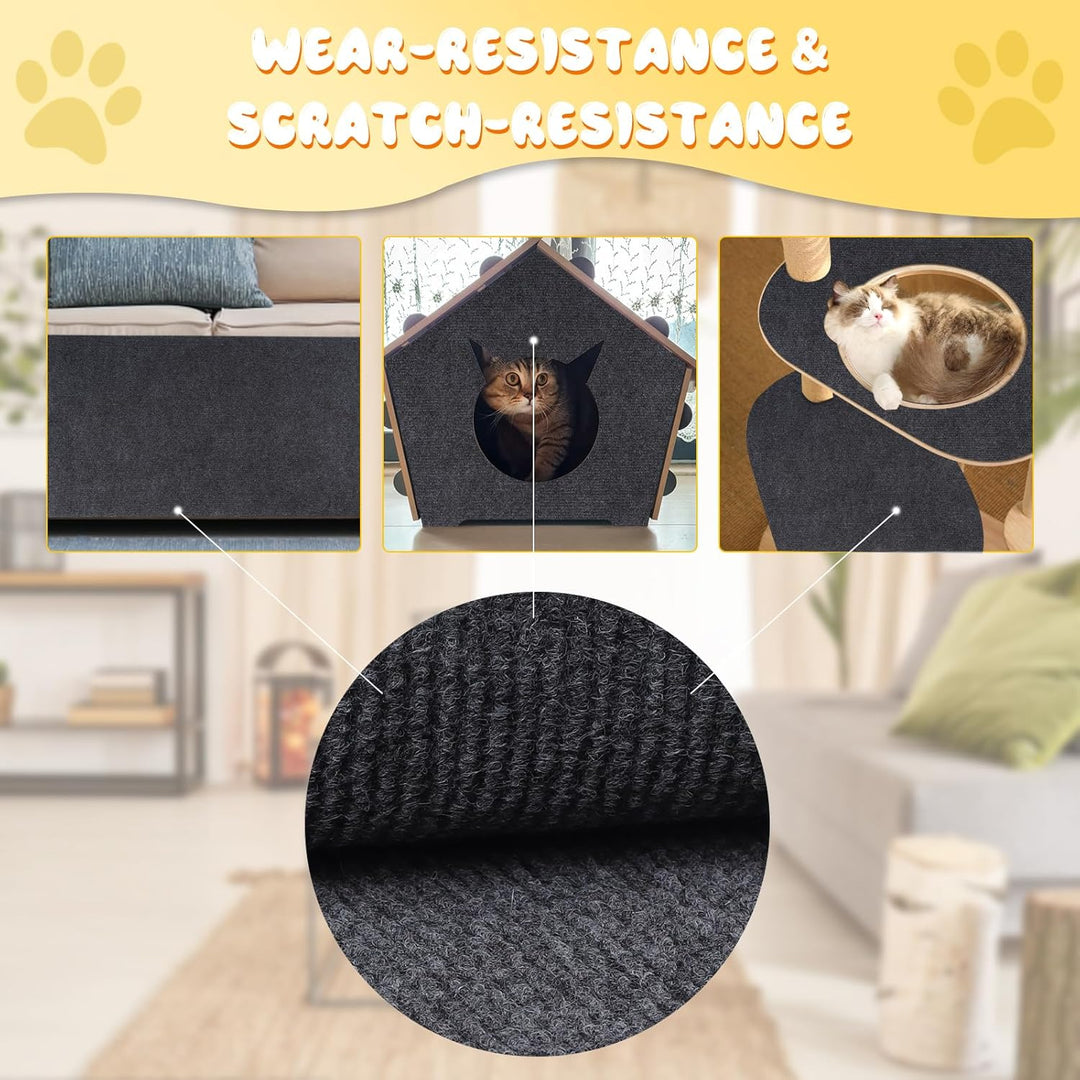 Kratzmatte Katze, 200cmx40cm Selbstklebend Kratzteppich Wand Kratzmatte für Katzen Katzenkratzwand K