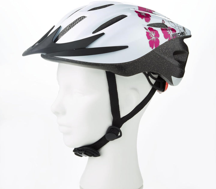 Fischer Erwachsene Fahrradhelm, Radhelm, Cityhelm, Weiss rosa S/M Single, S/M Single