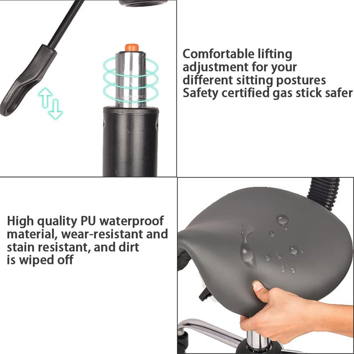 Mingone Sattelhocker Ergonomisch 2 Stück Arbeitshocker Höhenverstellbar 360° Drehbar Sattelstuhl Bür