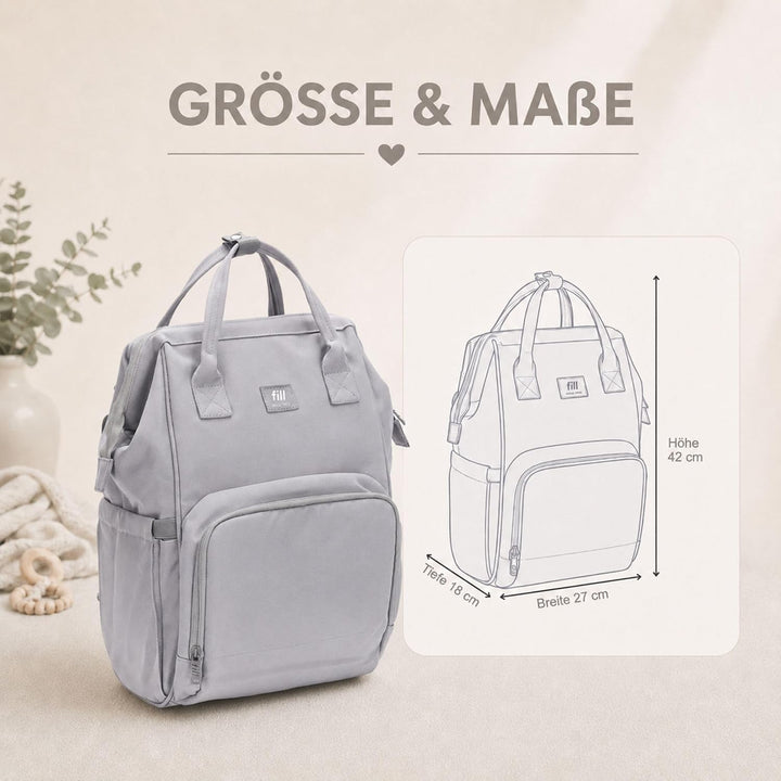 Fillikid Wickelrucksack Barcelona | Geräumiger & stylischer Rucksack mit vielen Fächern, isoliertem