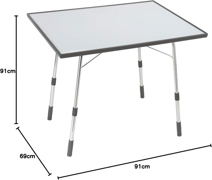 Lafuma Mobilier Klappbarer, höhenverstellbarer Gartentisch, Wetterfest, California, carbon (grau), 9