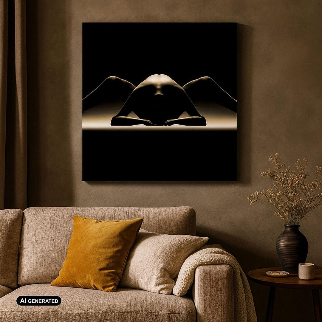 Bilder auf Leinwand Nackter Körper Modell künstlerische Pose Leinwandbild 60x60cm Wandbilder Dekorat