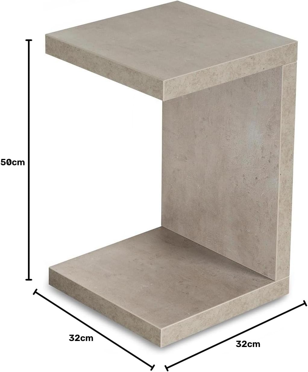 levandeo Beistelltisch Coco Betonoptik B x H x T: 32x50x32cm Grau Holz Couchtisch keine Montage fest