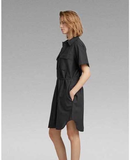 G-STAR Damen Millery Pockets Kleid Dresses, XXS Mehrfarben (Dk Black/Cloack D22858-d123-d568)