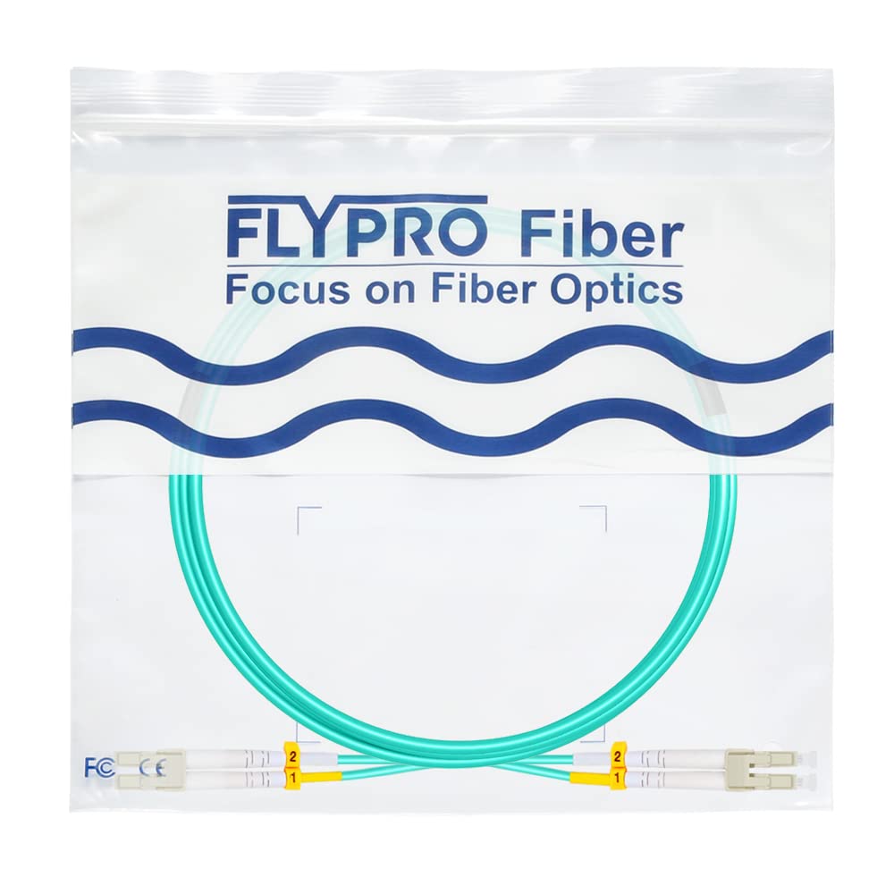 FLYPROFiber OM3 LC auf LC LWL Glasfaser Patchkabel | Längenoptionen: 0,2m-100m, 10 GB Duplex 50/125