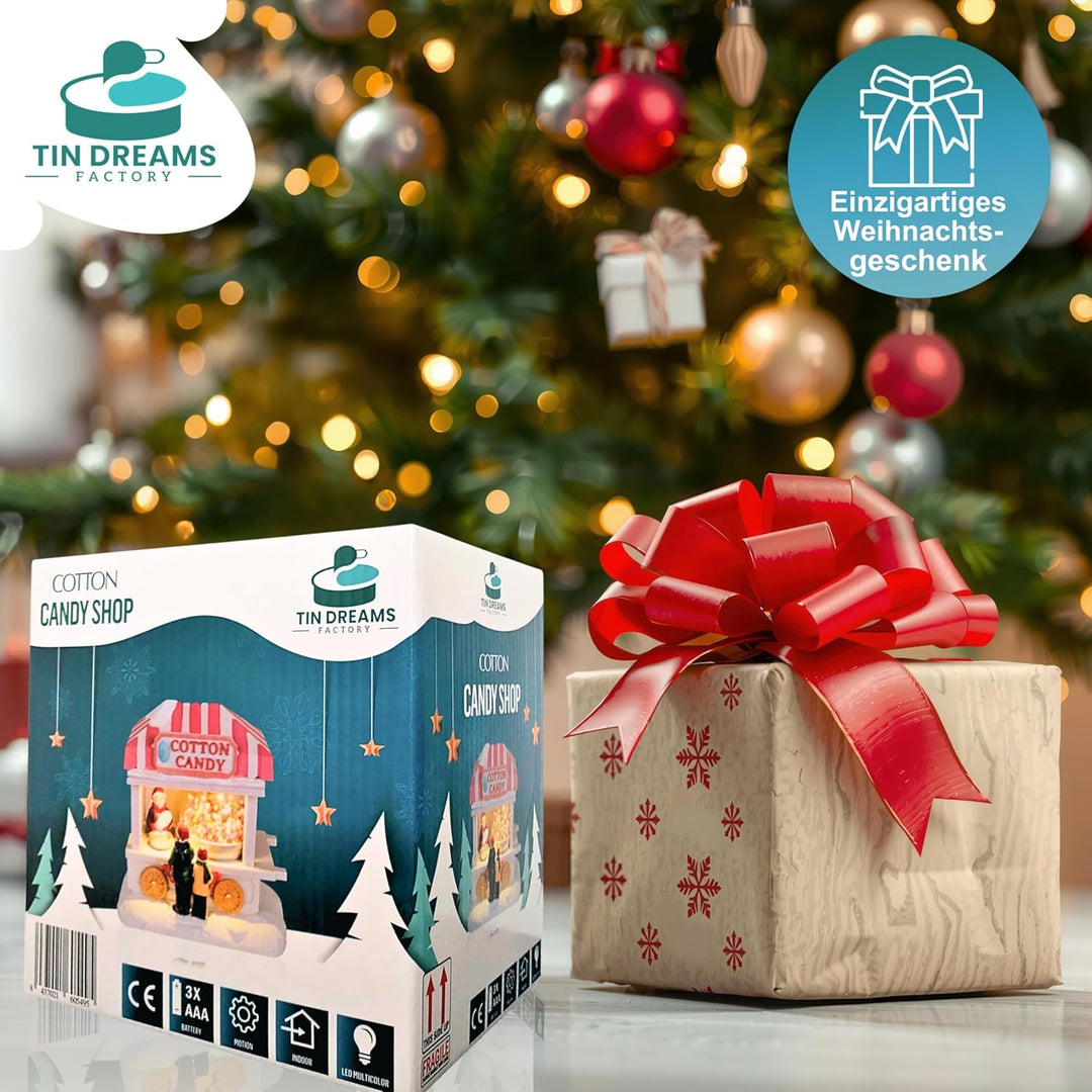 TIN Dreams Factory Weihnachtsdorf mit Beleuchtung, Beleuchtetes Zubehör, Kunstvolle Deko für Figuren
