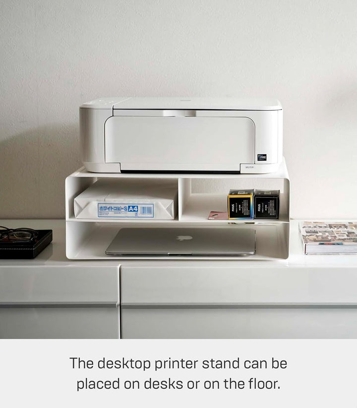 YAMAZAKI Tower Druckerstation, Legierter Stahl, Weiss, One Size