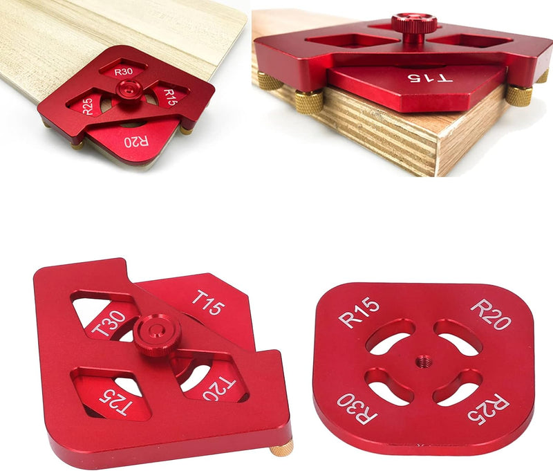 Frässchablone aus Aluminiumlegierung, Runde Ecke, Radius, Jig-Werkzeug-Set, Holzbearbeitungs-Fase, F