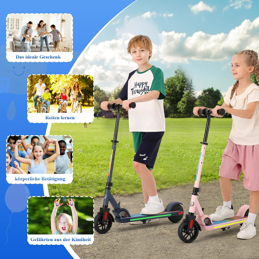 Caroma Elektroroller für Kinder von 8-12 Jahren, 180W Motor, 16 km/h, 60 min Fahrzeit, Einstellbare