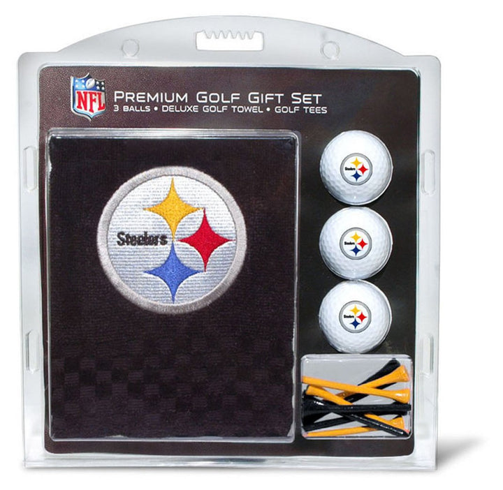 Team Golf NFL Geschenkset Besticktes Golf-Handtuch, 3 Golfbälle und 14 Golf-Tees 6,5 cm Regulierung,