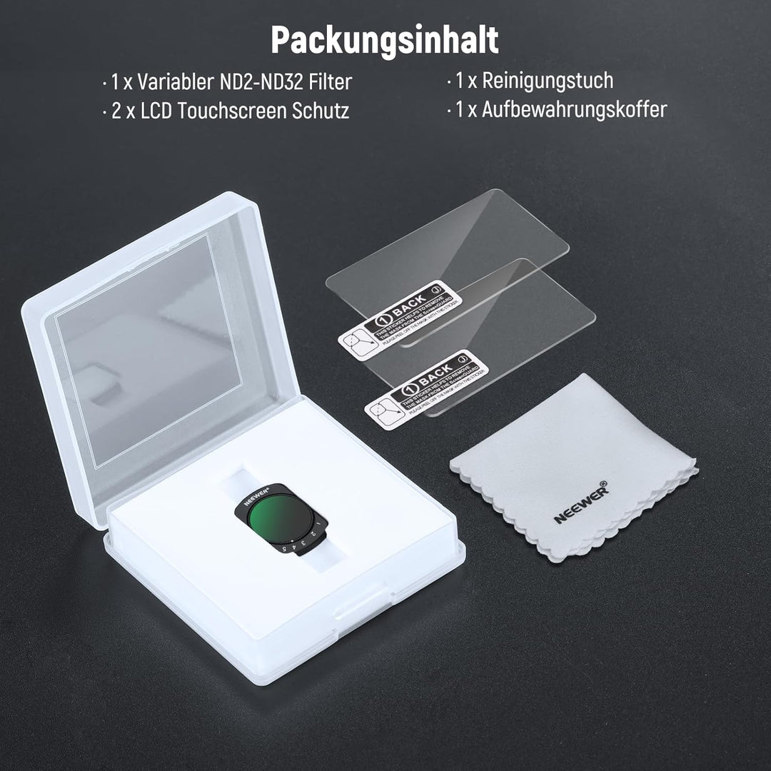 NEEWER Variabler ND2-32 Filter Kompatibel mit DJI Osmo Pocket 3, Magnetischer 1-5 begrenzter Blenden