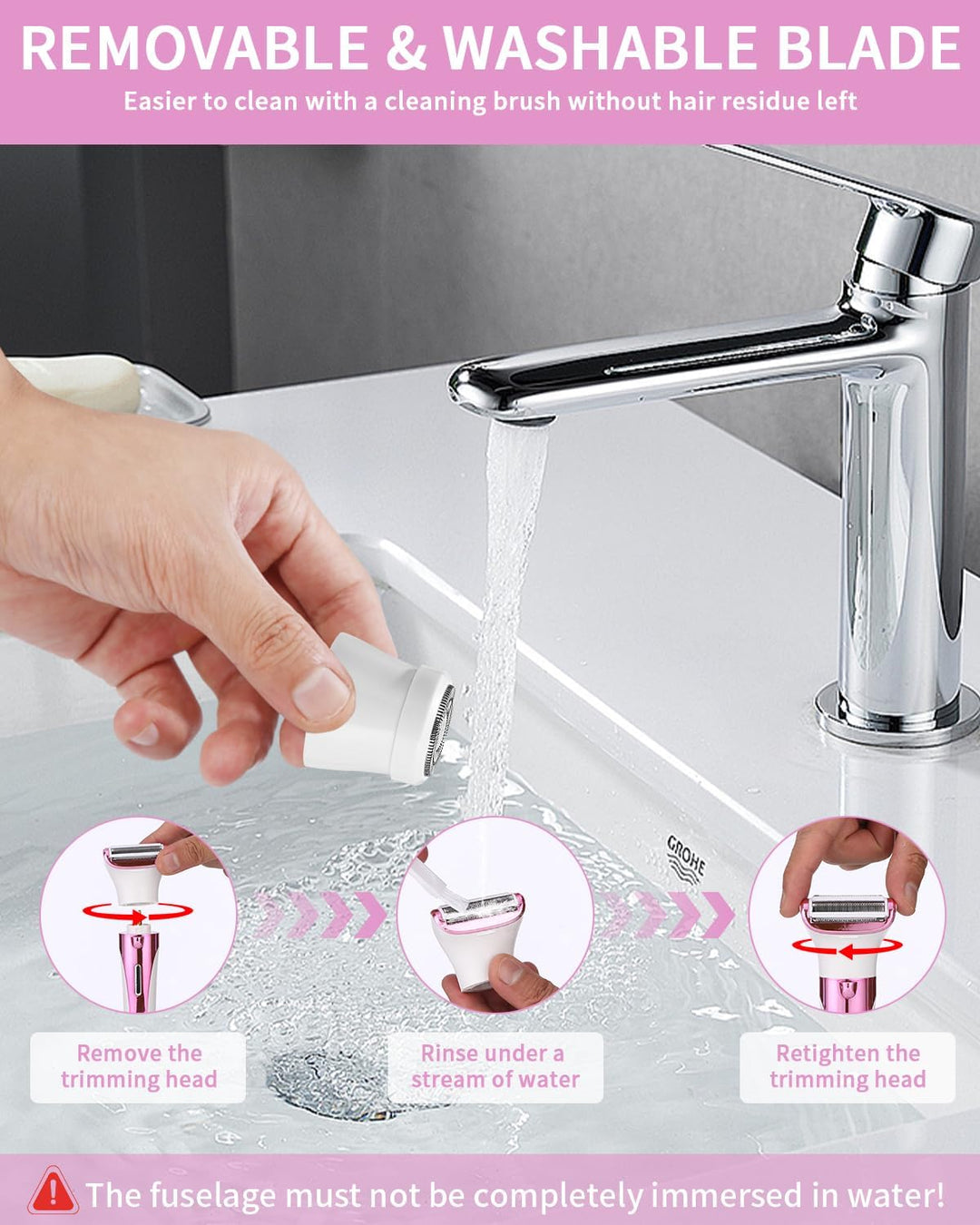 Rasierer Damen, 5-in-1 Epilierer Damen, Intimrasierer für Frauen, USB-Aufladung, Damenrasierer Elekt