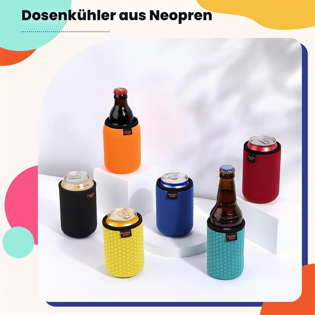 6 Stück 12oz Standard Neopren Dosenkühler Isolierte Bierdosenabdeckung Wiederverwendbare Dosenhülle