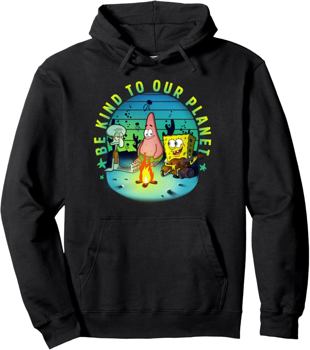 SpongeBob SquarePants Be Kind Campfire Earth Day Group Pullover Hoodie
