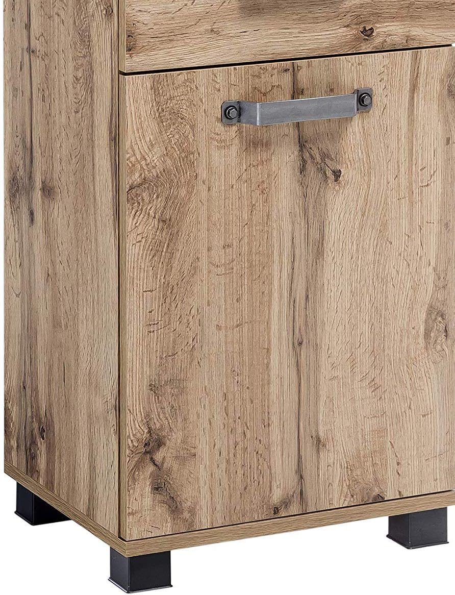 Schildmeyer Milan Unterschrank 134885, Eiche landhaus Dekor, 40.3 x 32 x 94.8 cm, Eiche Landhaus