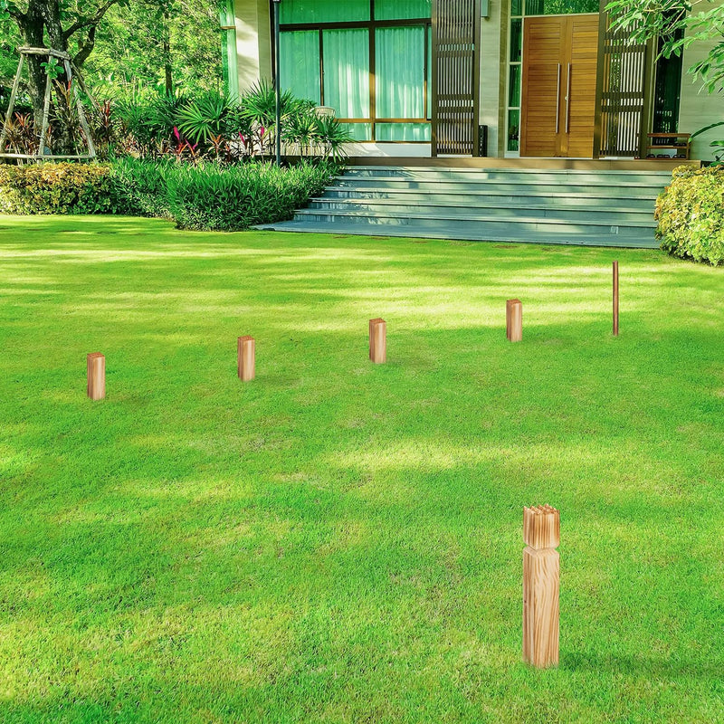 Relaxdays Unisex – Erwachsene Wikingerspiel, Wurfspiel aus Holz, Garten, 21 Spielfiguren, Kinder, Ca