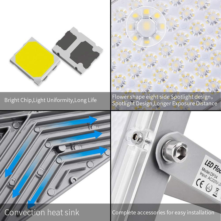 Sararoom 2 Pack LED Strahler Aussen 100W, 10000LM Superhell LED Scheinwerfer, 6500K Kaltweiss LED Fl