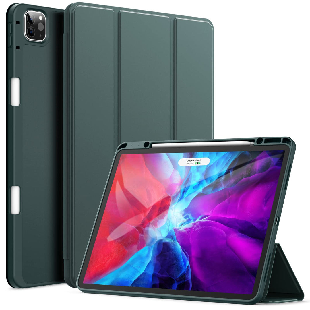 JETech Hülle für iPad Pro 12,9 Zoll (Modell 2020/2018, 4./3. Generation) mit Stifthalter, Pencil Auf