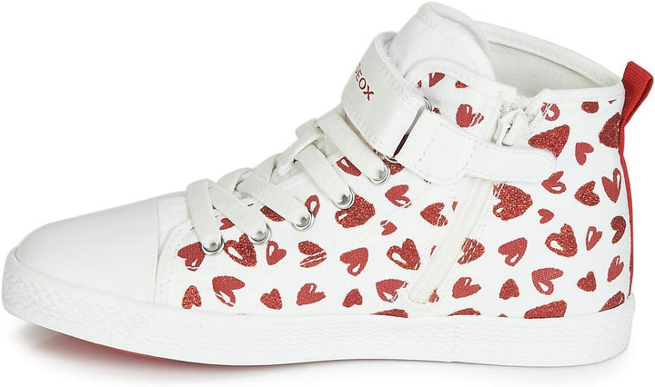 Geox Mädchen Jr Ciak Girl A Sneakers 30 EU Weiss White Red C0050, 30 EU Weiss White Red C0050