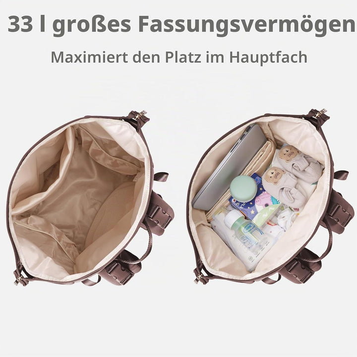 CEI-CEI Neopren Wickelrucksack Grosse Wickeltasche für Neugeborene, wasserdichter Reise-Rucksack für