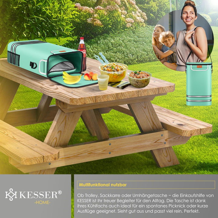KESSER® Einkaufstrolley Treppensteiger mit Kühlfach klappbar mit 56L Kapazität und belastbar bis 50k