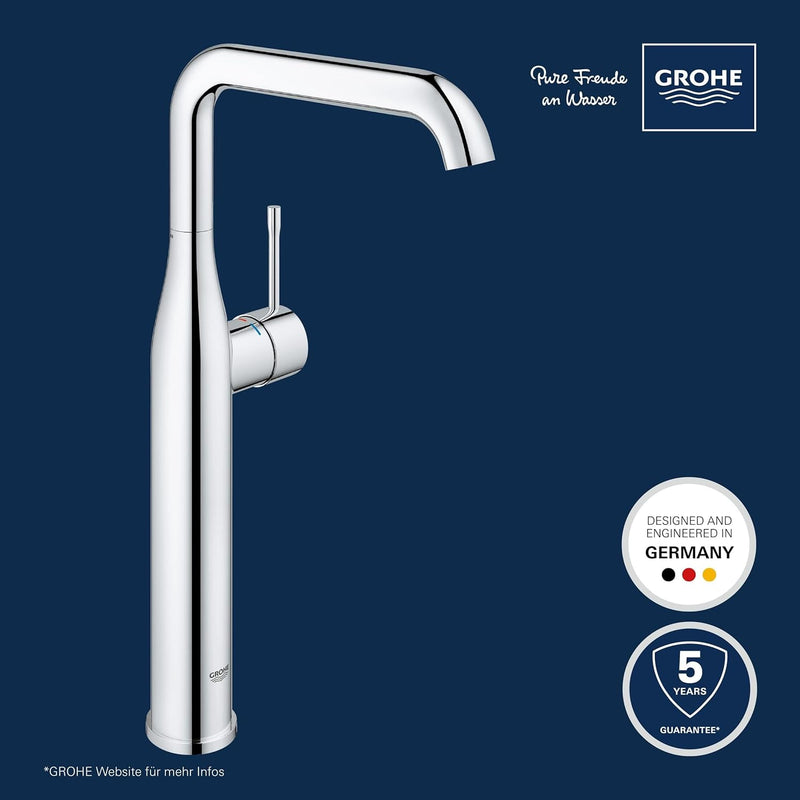 GROHE Essence - Waschtischarmatur (wassersparend, XL-Size, mit Temperaturbegrenzer), chrom, 32901001