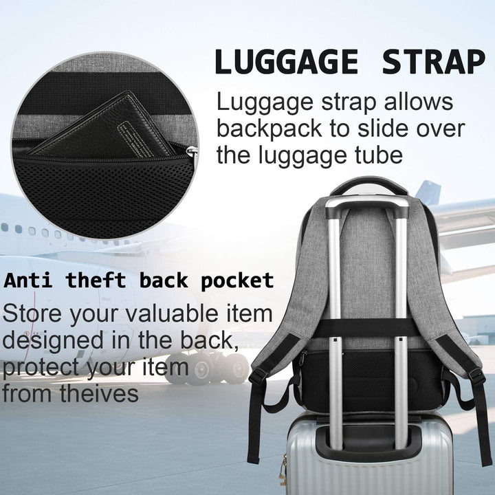 marcello Rucksack Herren, Laptop Rucksäcke mit USB-Ladeanschluss für Arbeit Schule Uni Schulrucksack