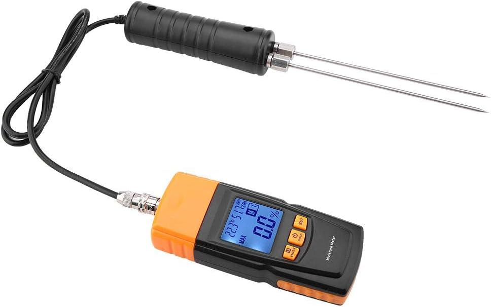 Digitales Holzfeuchtemessgerät mit Langer Sonde, GM620 Handheld Feuchtigkeitsmessgerät Hackschnitzel